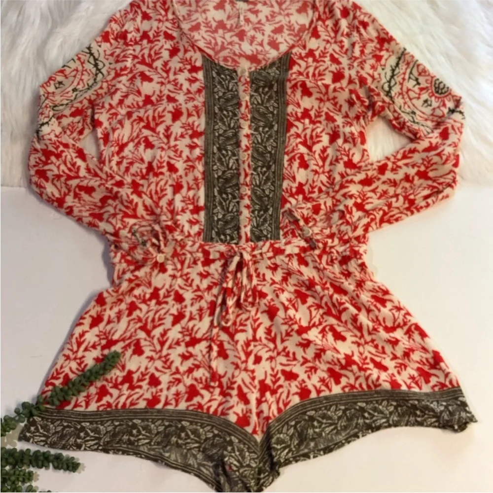 Free People Resort Romper Gardenia Combo | Size Extra Small